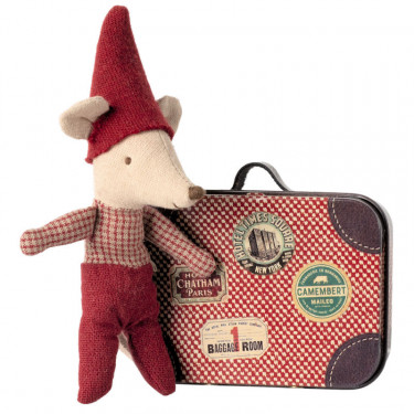 Bébé souris de Noël dans sa valise - Maileg