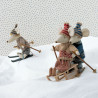 Luge en bois miniature pour souris Maileg