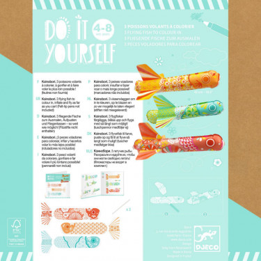 3 poissons volants à colorier "Koinobori" DJECO 7943