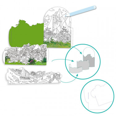 Coloriage 3D "Au sommet... de mon île" DJECO 8744