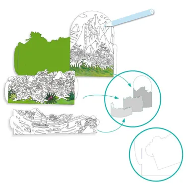 Coloriage 3D "Au sommet... de mon île" DJECO 8744
