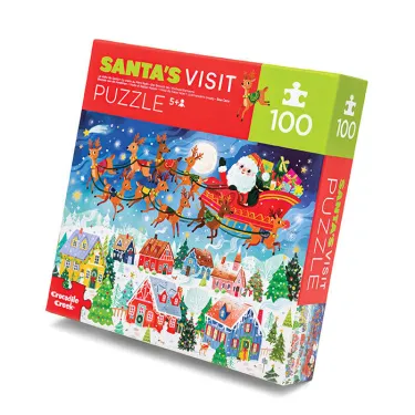 Puzzle de Noël "La visite du Père Noël" Puzzle 100 pcs CROCODILE CREEK