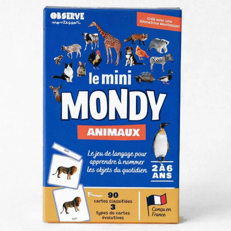 Imagier ANIMAUX mini Mondy, cartes de nomenclature OBSERVE Edition
