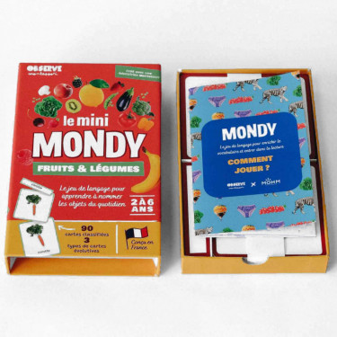 Imagier FRUITS & LEGUMES mini Mondy, cartes de nomenclature OBSERVE Montessori