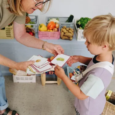Imagier FRUITS & LEGUMES mini Mondy, cartes de nomenclature OBSERVE Montessori
