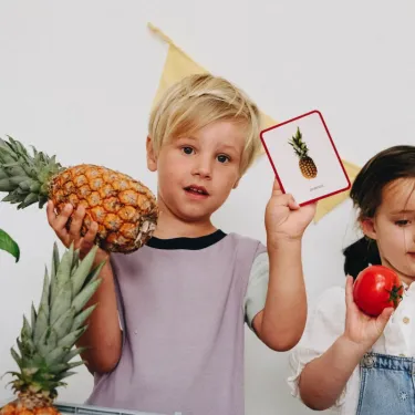 Imagier FRUITS & LEGUMES mini Mondy, cartes de nomenclature OBSERVE Montessori