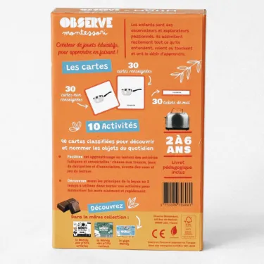 Imagier CUISINE & ALIMENTS mini Mondy, cartes de nomenclature OBSERVE Montessori