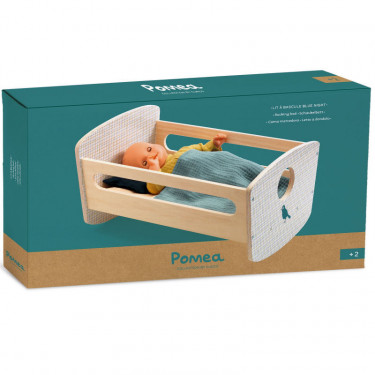 Berceau en bois "Blue Night" accessoire pour poupée POMEA de Djeco 7862