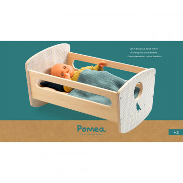 Berceau en bois "Blue Night" accessoire pour poupée POMEA de Djeco 7862