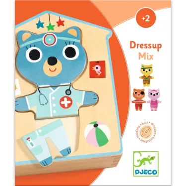 Dressup-mix, 6 puzzles 3 pièces DJECO 1678