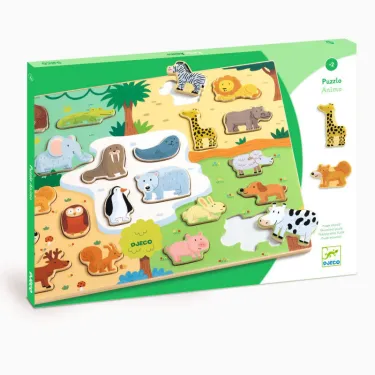 Puzzle en bois animaux 'Puzzlo Animo' 22 pcs DJECO 1830