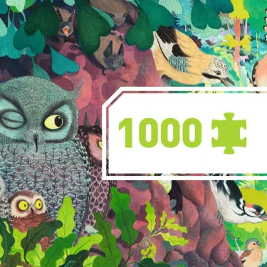 Puzzle 1000 pcs Hiboux et oiseaux DJECO 7644