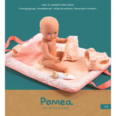 Sac à langer 'Pink Peak' accessoire pour poupée POMEA de Djeco 7850