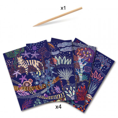 Cartes à gratter 'Nature luxuriante' DJECO 9728