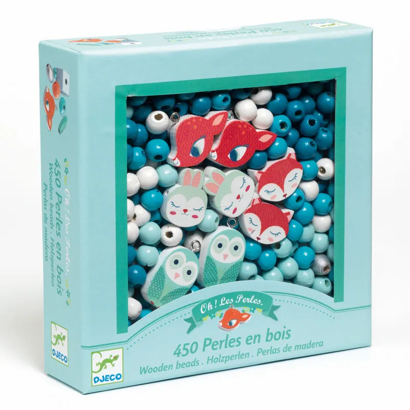 450 Perles en bois "Petits animaux" DJECO 9807