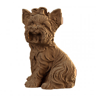Puzzle sculpture 3D en carton - Chien Yorkshire Terrier - Cartonic