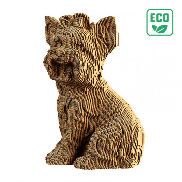 Puzzle sculpture 3D en carton - Chien Yorkshire Terrier - Cartonic