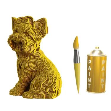 Puzzle sculpture 3D en carton - Chien Yorkshire Terrier - Cartonic