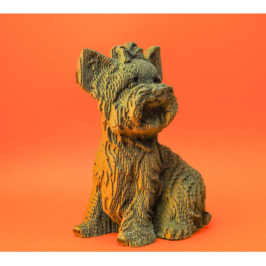 Puzzle sculpture 3D en carton - Chien Yorkshire Terrier - Cartonic
