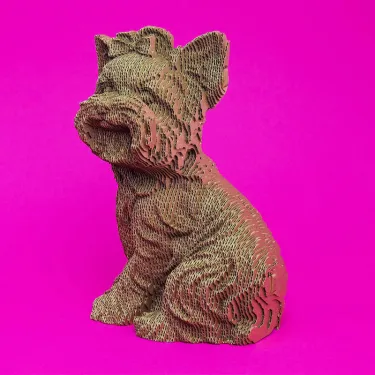 Puzzle sculpture 3D en carton - Chien Yorkshire Terrier - Cartonic