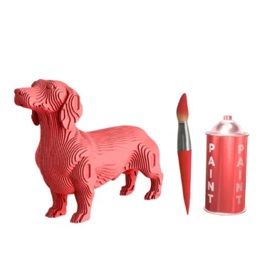 Puzzle sculpture 3D en carton - Chien Teckel - Cartonic