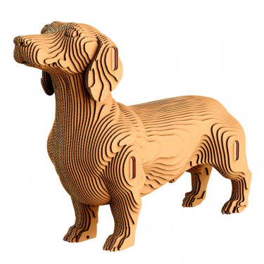 Puzzle sculpture 3D en carton - Chien Teckel - Cartonic