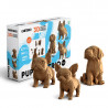 Puzzle sculpture 3D en carton - Trio de chiots - Cartonic