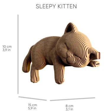 Puzzle sculpture 3D en carton - Trio de chatons - Cartonic