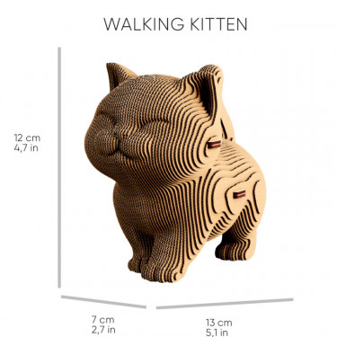 Puzzle sculpture 3D en carton - Trio de chatons - Cartonic