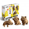 Puzzle sculpture 3D en carton - Trio de chatons - Cartonic