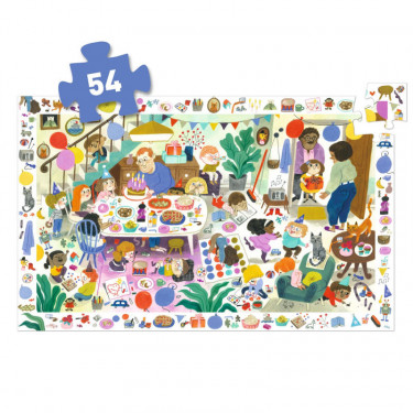 La fête d'anniversaire - Puzzle observation 54 pcs DJECO 7566