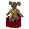 Fauteuil en velours rouge pour souris Maileg