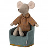 Fauteuil en velours pour souris Maileg - menthe