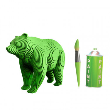 Puzzle sculpture 3D en carton - Grizzly - Cartonic