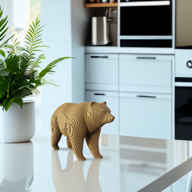 Puzzle sculpture 3D en carton - Grizzly - Cartonic