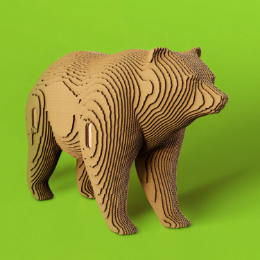 Puzzle sculpture 3D en carton - Grizzly - Cartonic