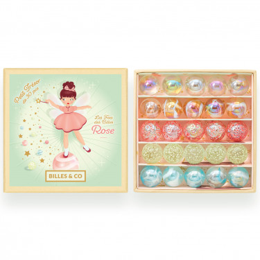Petit coffret de billes "Trésor de la Fée Rose" Billes & Co