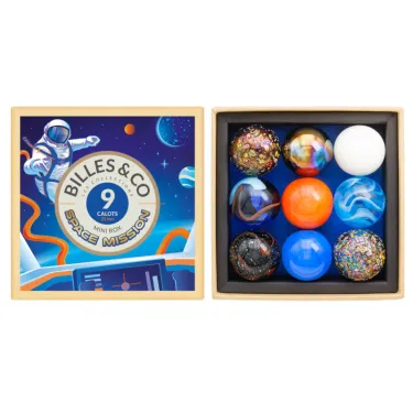 Coffret de 9 billes calots "Space Mission" Billes & Co