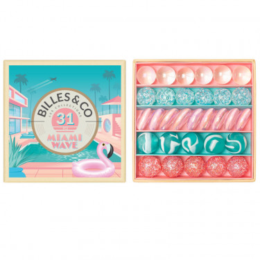 Petit coffret de billes "Miami Wave" Billes & Co