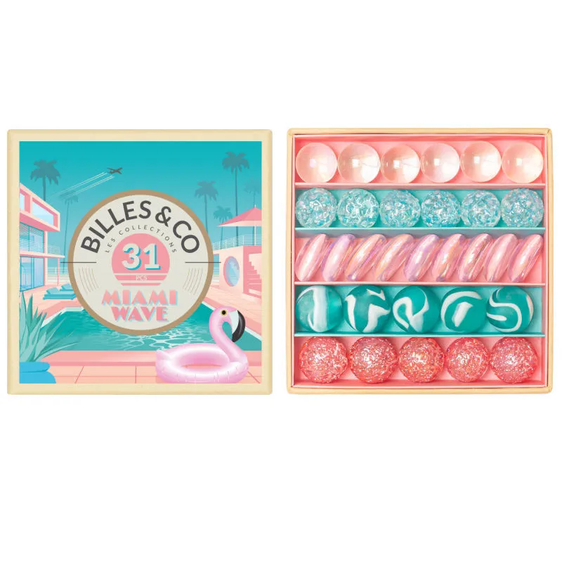 Petit coffret de billes "Miami Wave" Billes & Co