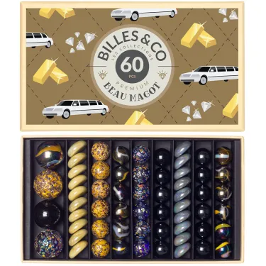 Grand coffret de billes "Beau Magot" Billes & Co