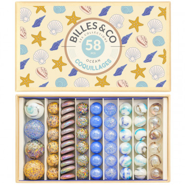 Grand coffret de billes "Coquillages" Billes & Co
