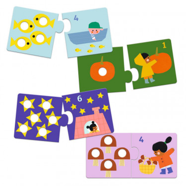 12 puzzles duo "Premiers chiffres" DJECO 8272