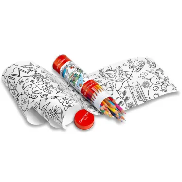 Tube de coloriage nomade - 18 crayons de couleurs Swisscolor - Caran d'Ache