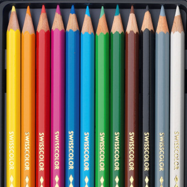 Boîte 12 crayons de couleur permanents Swisscolor - Caran d'Ache