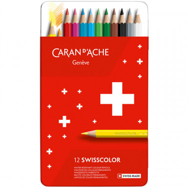 Boîte 12 crayons de couleur permanents Swisscolor - Caran d'Ache