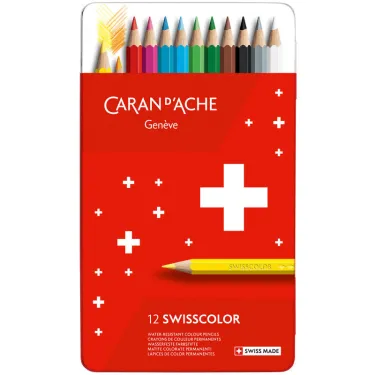 Boîte 12 crayons de couleur permanents Swisscolor - Caran d'Ache