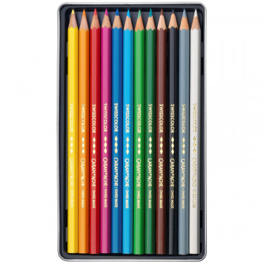 Boîte 12 crayons de couleur permanents Swisscolor - Caran d'Ache