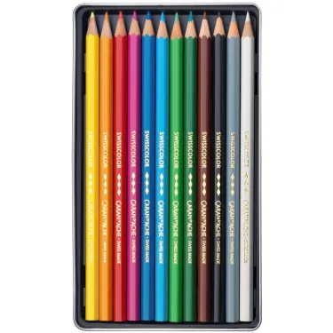 Boîte 12 crayons de couleur permanents Swisscolor - Caran d'Ache
