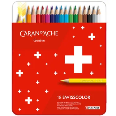 Boîte 18 crayons de couleur permanents Swisscolor - Caran d'Ache